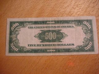 1934 $500 FRN FEDERAL RESERVE NOTE $500.  00 FIVE HUNDRED DOLLAR FINE KANSAS CITY 2