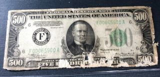 1934 $500 Federal Reserve Note Low Grade &