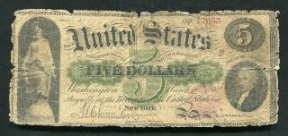 Fr.  61b 1862 $5 Five Dollars Legal Tender United States Note