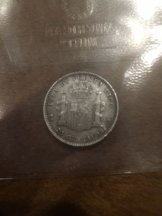 1895 Puerto Rico 20 Centavos Coin (- Xf) On Silver  Dirty Valuable One