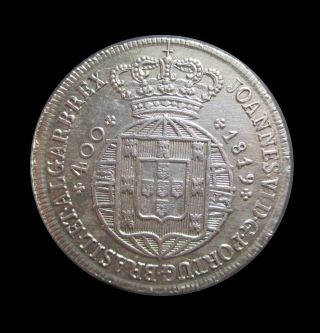 Portugal 400 Reis 1819 Cruzado Silver Ruler JoÃo Vi Silver Km 358 5692