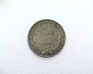 FRANCE 1881 - A SILVER 50 CENTIMES UNCIRCULATED 3