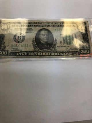 $500 Dollar Bill 1934 A 9