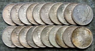 Roll Of 20 (1922 - 1925) Peace Silver Dollars Circulated