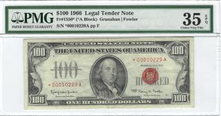 $100 1966 Red Seal Legal Tender Star Note Fr 1550 Pmg Choice Vf35 Epq