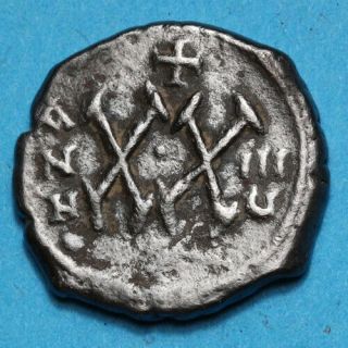 Byzantine Coin Ae Half Follis Maurice Tiberius 582 - 602 Ad Antioch Year 8