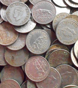 British India - George Vi - 1946 & 1947 - 1/4 Rupee - Quarter Rupee - 20 Coins