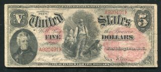 Fr.  69 1878 $5 Five Dollars “woodchopper” Legal Tender United States Note