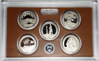 2013 S Clad Proof Quarter Set (5 Coins) America The - No Box \