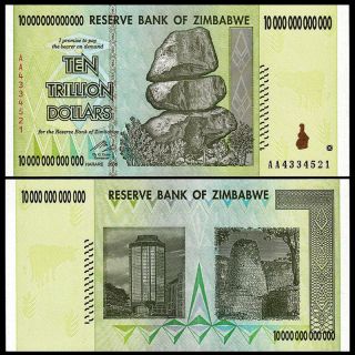 Zimbabwe 10 Trillion Dollars,  2008,  P - 88,  A - Unc,  50 & 100 Trillion Series