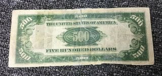 1934 $500 Five Hundred Dollar Bill Scarce Bank Of Atlanta Currency Note