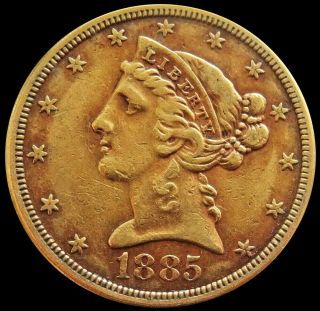 1885 S Gold United States $5 Dollar Liberty Head Half Eagle San Francisco