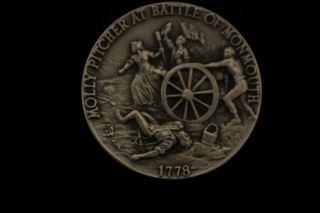 The Danbury " Molly Pitcher At Battle Of Monmouth " Sterling Silver Coin 37.  3