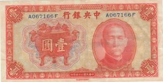 Central Bank Of China 1936 Paper Money Currency