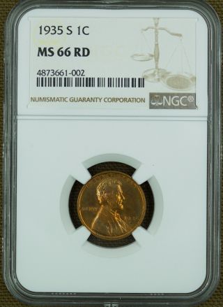 1935 - S Lincoln Cent Ngc Ms66rd