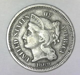 1869 U.  S.  Nickel Three (3) Cent Coin