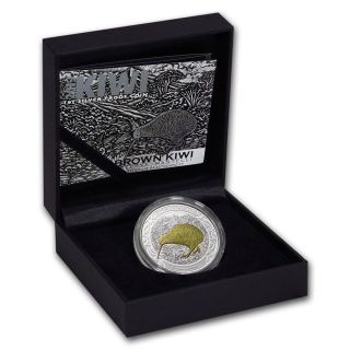 Zealand - 2019 - 1 Oz Silver Proof Dollar Coin - Brown Kiwi Coin