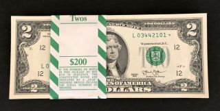 100 Star Notes Two Dollar Bep Pack Series 2013 $2 Bills L San Francisco