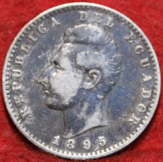 1895 Ecuador 2 Decimos Silver Foreign Coin
