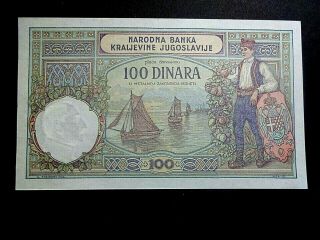 Yugoslavia 1929,  100 Dinara,  Unc Perfect Banknote