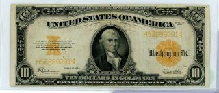 1922 $10 Gold Certificate - Ten Dollars Currency Note - Rw533