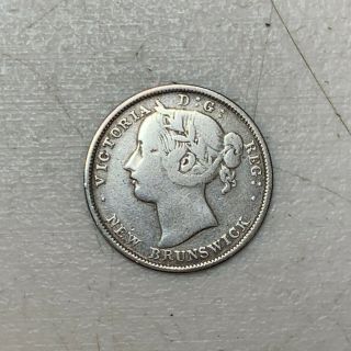 Canada - Brunswick 1864 20 Cents Silver Cleaned