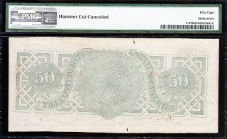 RARE 1864 T - 57 $50 CSA Confederate Note PMG 58 3
