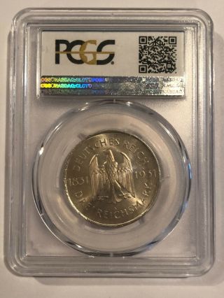 1931 - A Germany,  Weimar Rep.  PCGS Coin 3Mk MS64 Stein J - 348 2