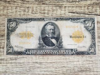 Series 1922 $50 Fifty Dollar Gold Certificate Large Size Currency Note Fr1200