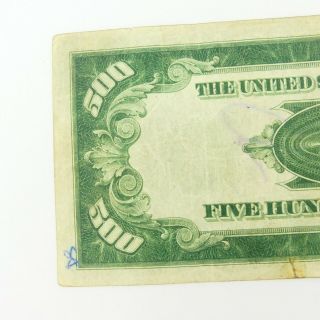 1934 B $500 U.  S Bill Federal Reserve Note Low Serial Number NR 6