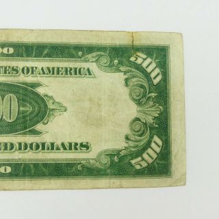 1934 B $500 U.  S Bill Federal Reserve Note Low Serial Number NR 8