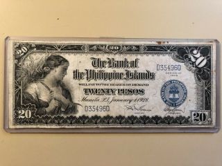 1928 20 Twenty Pesos Bank Of The Philippine Islands