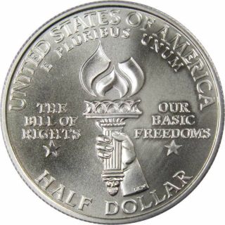 1993 W 50c Bill of Rights Commemorative Silver Half Dollar Choice Uncirculated 2