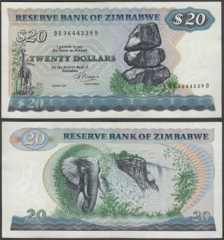 Zimbabwe 20 Dollars Nd 1983 (xf) Banknote P - 4c