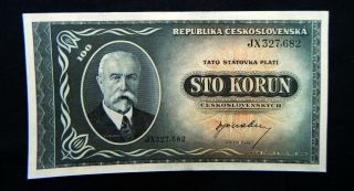 1945 Czech Republic Banknote 100 Korun Unc Gem