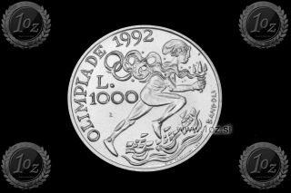 San Marino 1000 Lire 1991 (barcelona Olympics) Silver Comm.  Coin (km 272) Unc