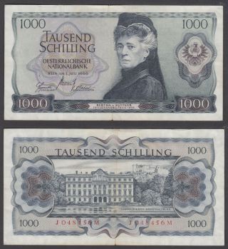 Austria 1000 Schilling 1966 (vg - F) Banknote P - 147a