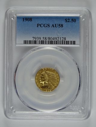 1908 P $2.  50 Gold Indian Pcgs Au - 58 6936
