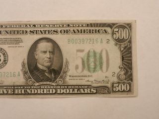 1934 A FIVE HUNDRED Dollar Federal Reserve Note $500 3
