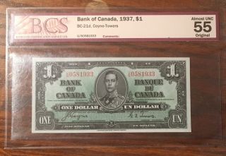 1937 Canadian Paper Money Certified