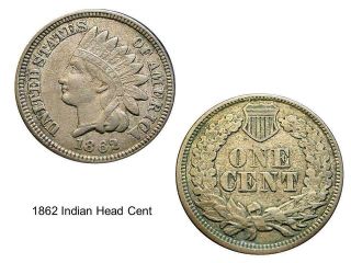 Opportunity To Acquire Semi - Key Date 1862 Indian Head Cent - " Civil War Era "