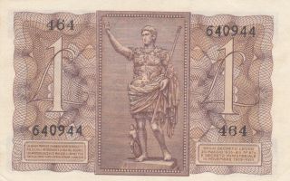 1 LIRE VERY FINE CRISPY BANKNOTE FROM ITALY 1939 PICK - 26 2