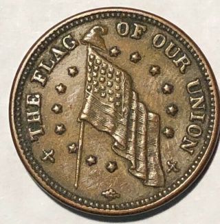 1863 Civil War Token Flag Of The Union Dix - Example