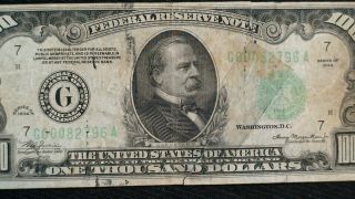 1934 ONE THOUSAND DOLLAR FED RESERVE NOTE CHICAGO HIGHLY SOUGHT $1000 Bill 2