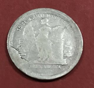 REPUBLICA DE HONDURAS 1 COIN 25 CENTAVOS 1896 VF SCARCE SILVER 2