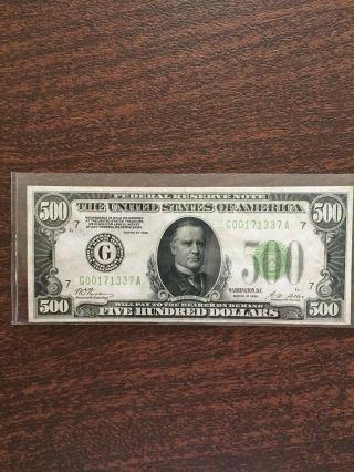 US Paper Money Large size small size $500 1928 Federal Reserve Note 3