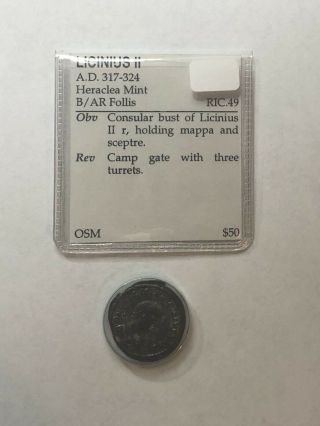 Ancient Roman Coin Licinius Ii A.  D.  317 - 324 Heraclea