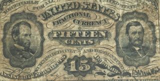 15 Cents Fractional Currency Specimen Sherman/Grant - Colby/Spinner Signatures 3