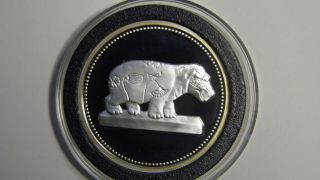 1994 Egypt 5 Pounds Hippopotamus Silver Proof Coin