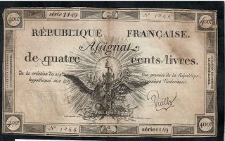 400 Livres Assignat From France